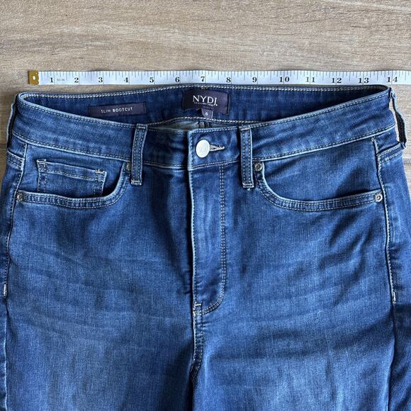 NYDJ Womens Size 6 Jeans Slim Bootcut Slimming Raw Edge Hem Cool Embrace - Picture 5 of 14